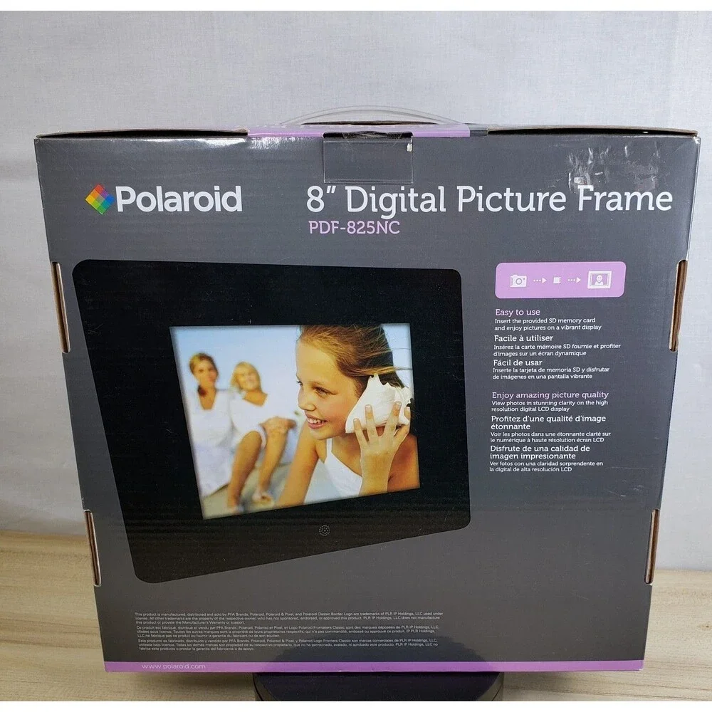 Polaroid Digital Picture Frame 8” Inch Electrical Plug In Black -New in Box
